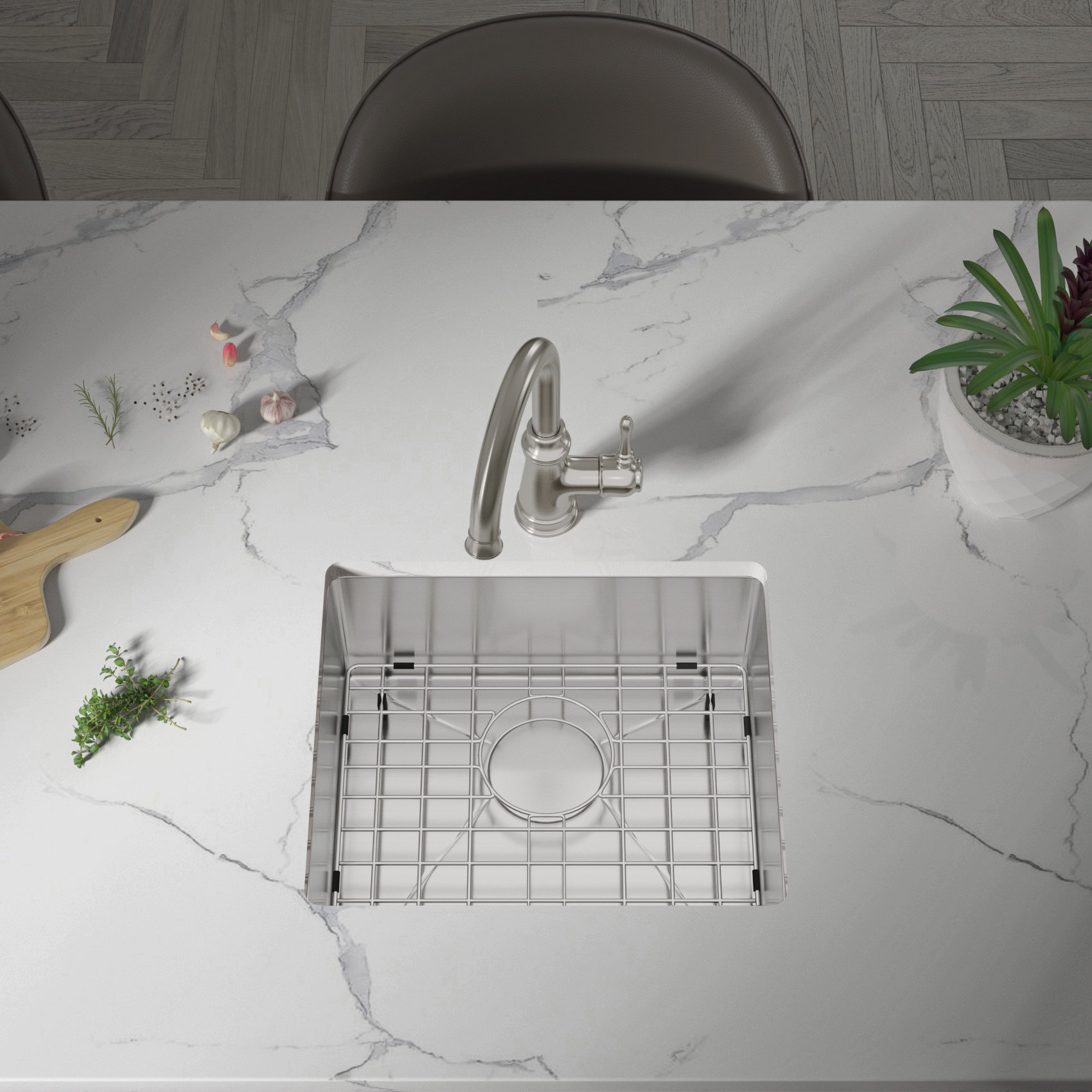 Allora USA 18'' W Single Bowl Stainless Steel Undermount Kitchen Sink