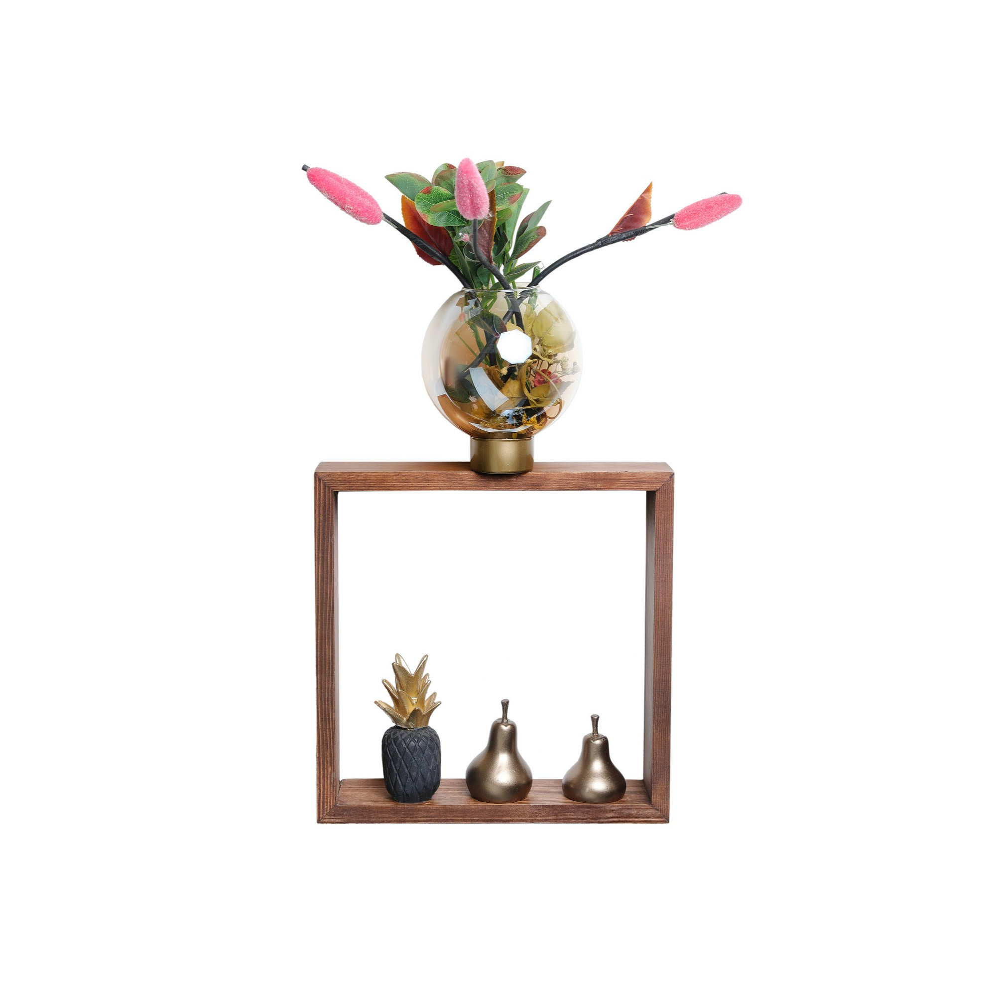 Bless international Joeylynn 2 Piece Square Fir Solid Wood Accent Shelf