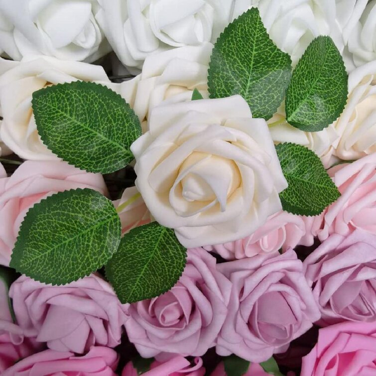 12X 50X Foam Rose Artificial Fake Flowers Party Wedding Bride Bouquet Home Decor 