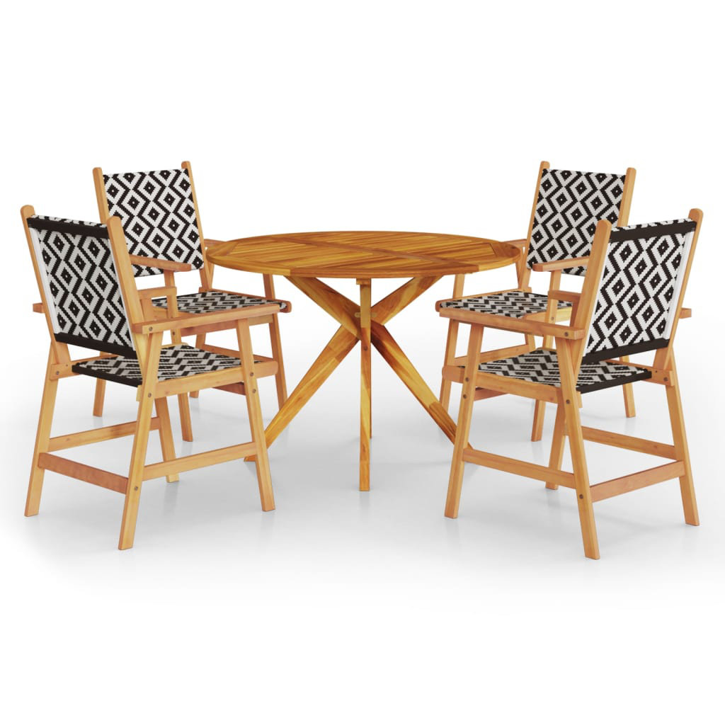 Union Rustic Patio Table and Chairs Conversational Set Solid Acacia