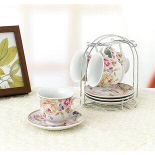 White Finish Cup & Saucer Display Stand 