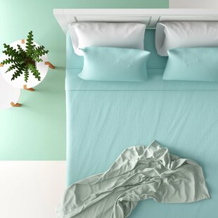 Comfy Nights Extra Deep 16 100% Egyptian Cotton 200 Thread Count Fitted Bed Sheet in 4Ft 40Cm Small Double, Aqua - 40cm Deep 