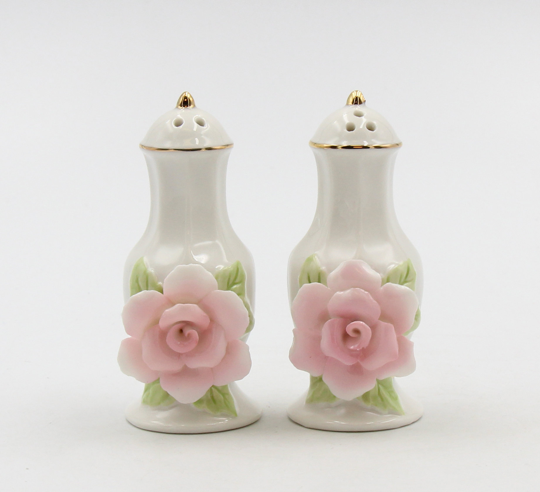 CosmosGifts Rose Jar With Gold Trim Salt & Pepper Wayfair