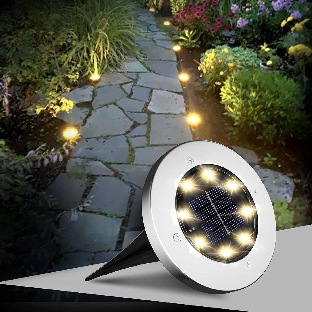 10×LED Solar Spotlight Landscape Lights Outdoor Garden bulb Pathway walkway Lamp 