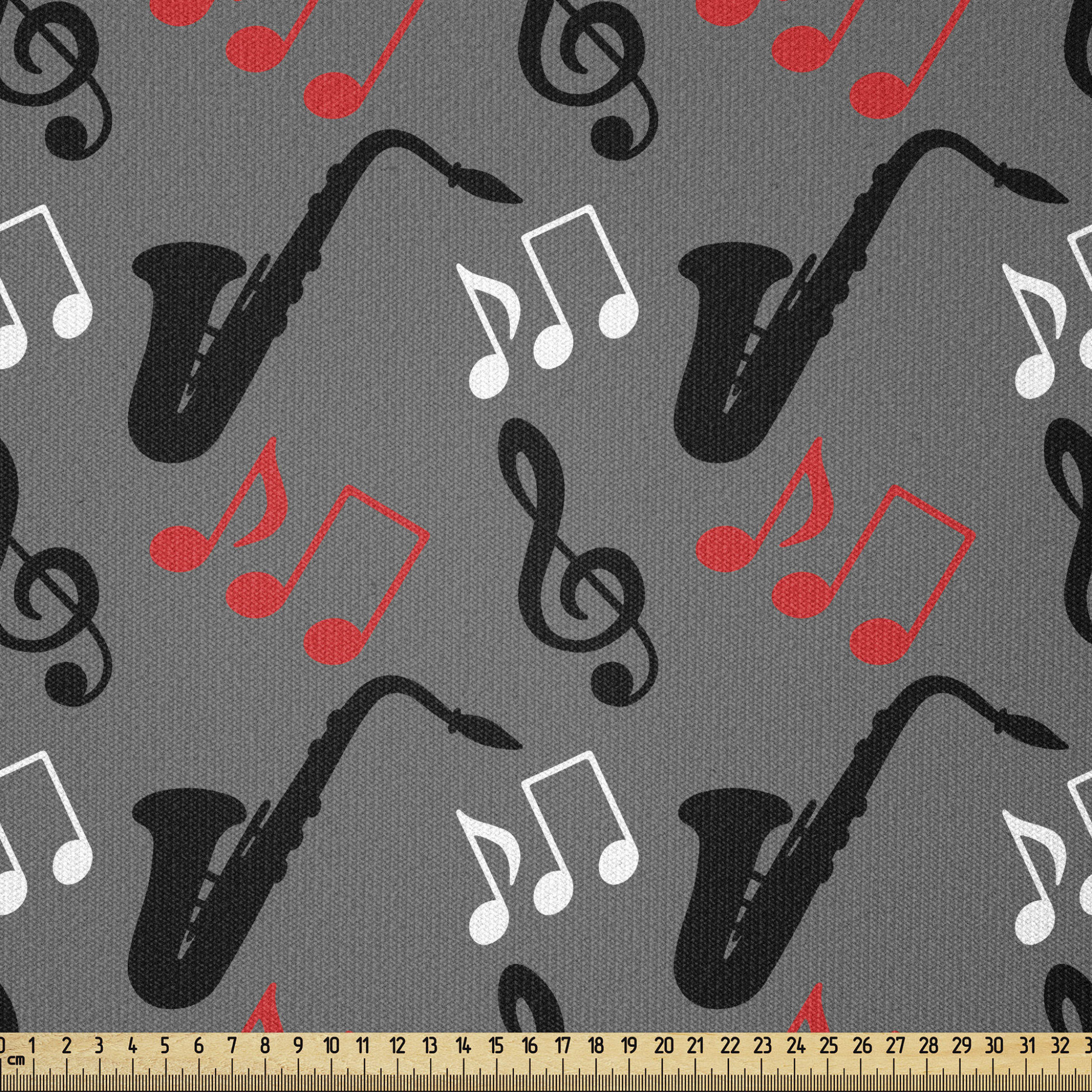 Bless international Jazz Music Fabric By The Yard, Music Notes Treble