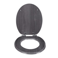 Matt Black Diamante Detail Zinc Alloy Fittings Toilet Seat Easy to Fit 