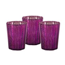 120 PURPLE VIOLET FROSTED Glass Tealight Candle Holder Table Birthday Party 