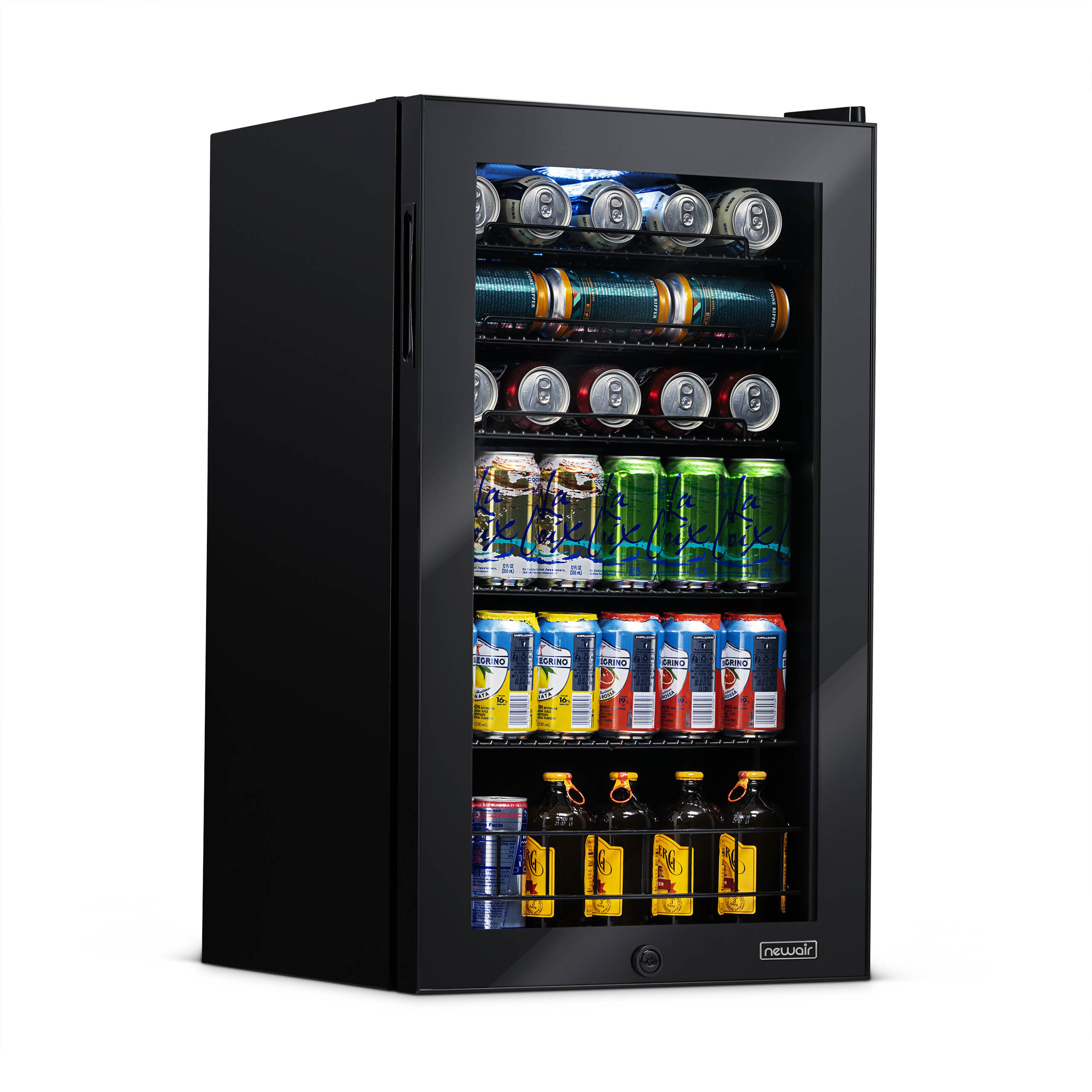 3.4 Cu Ft Mini Beverage Fridge Single Door 126 Can Refrigerator Stainless Steel 