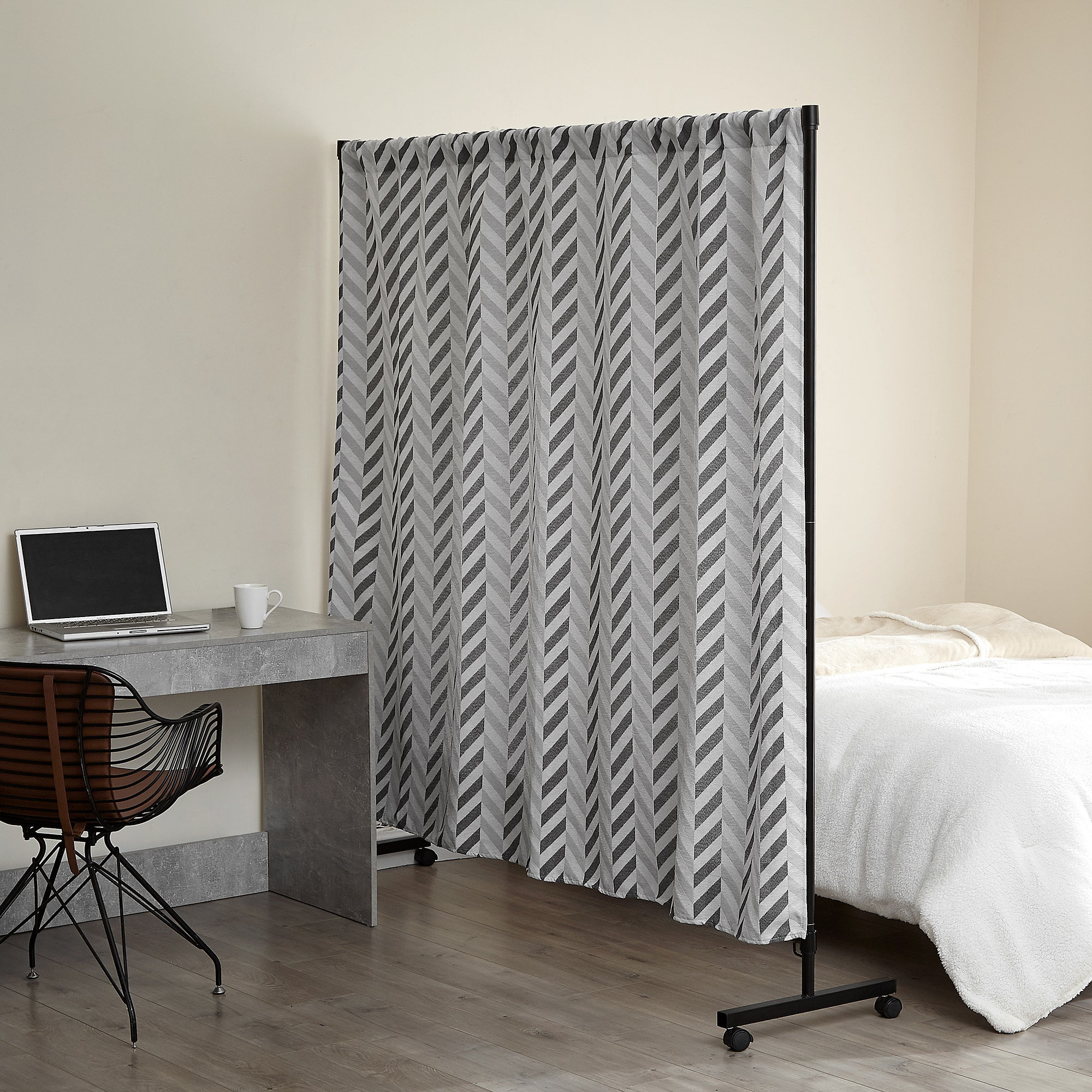 DormCo Don't Look At Me Simplified Privacy Room Divider Black Frame