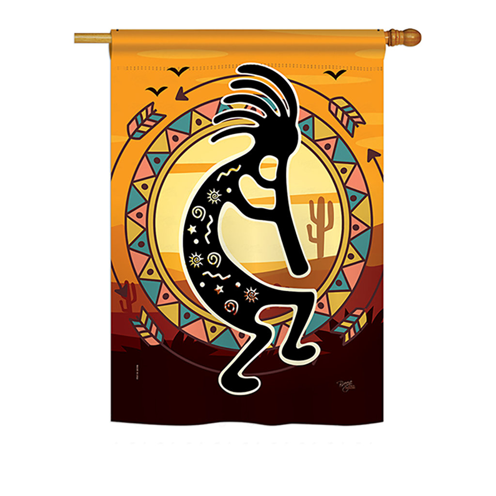 Wrought Studio Orly Kokopelli Playing Flute Primitive Southwest Impressions 2 Sided Polyester 40 X 28 In House Flag Wayfair