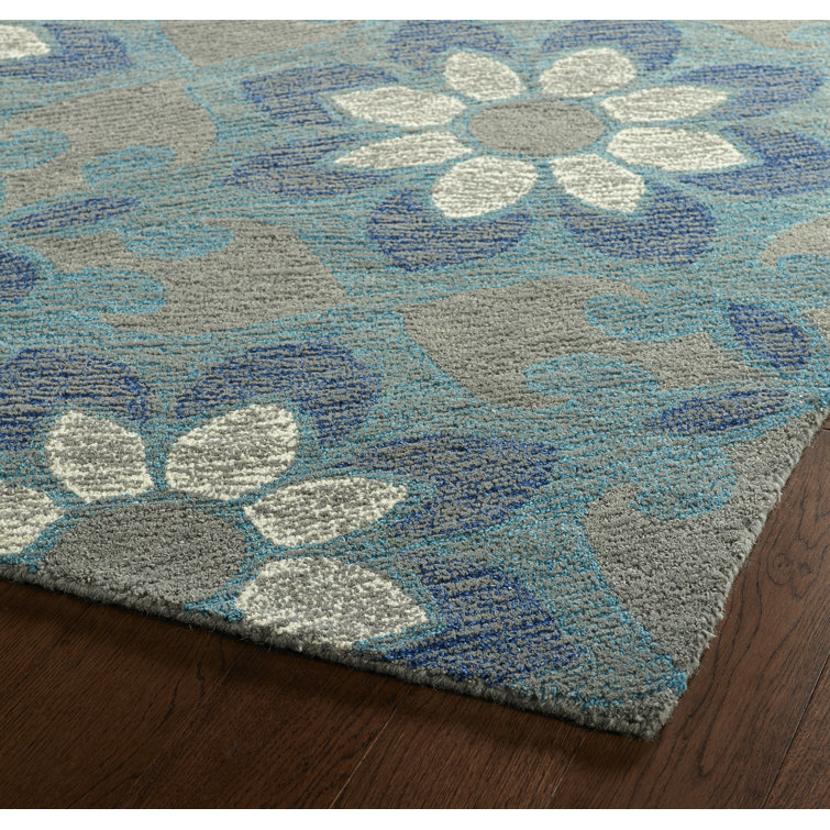 Winston Porter Figlia Handmade Turquoise Indoor/Outdoor Rug | Wayfair