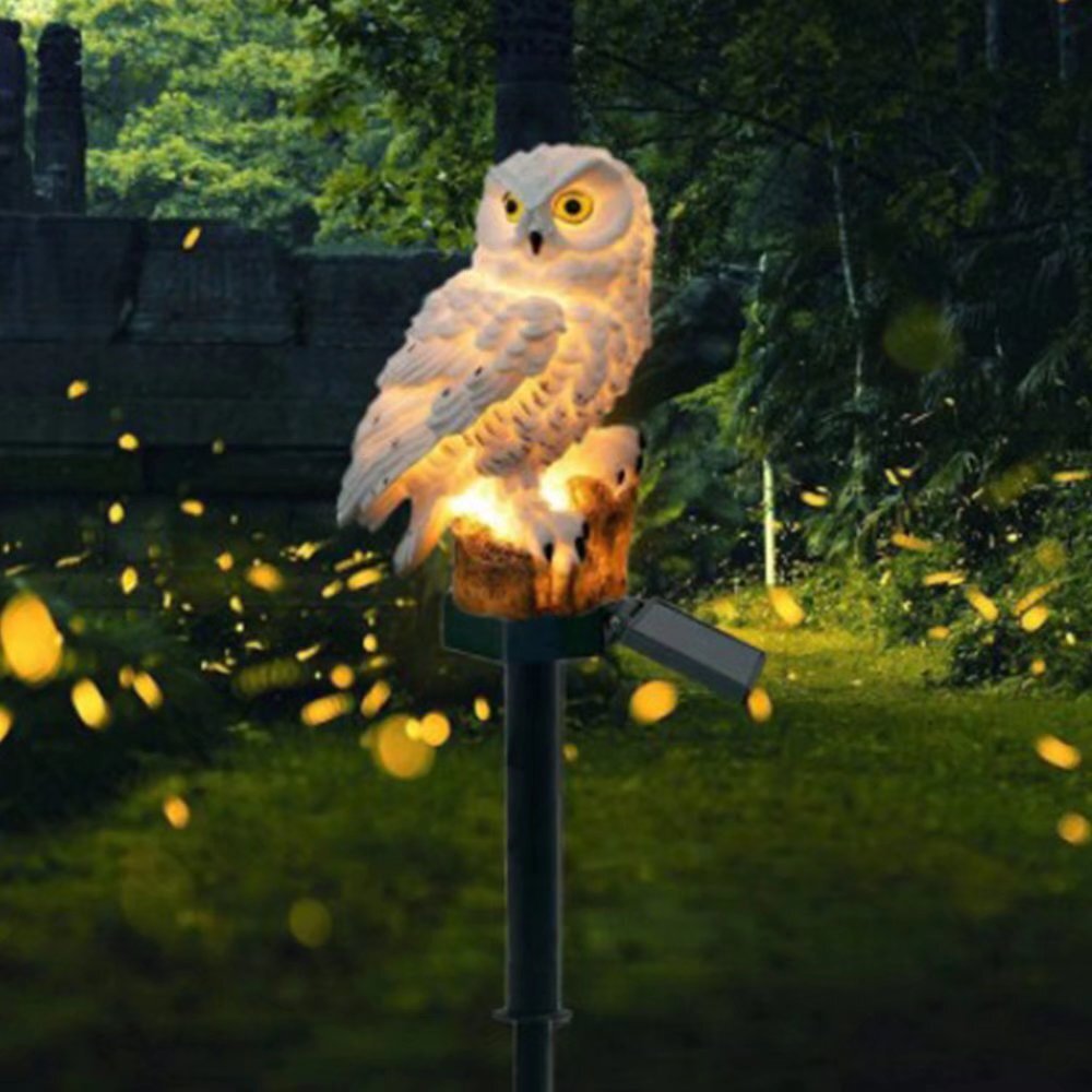 Outdoor Waterproof Solar Power LED Owl Light Garden Yard Landscape Lawn Lamp 