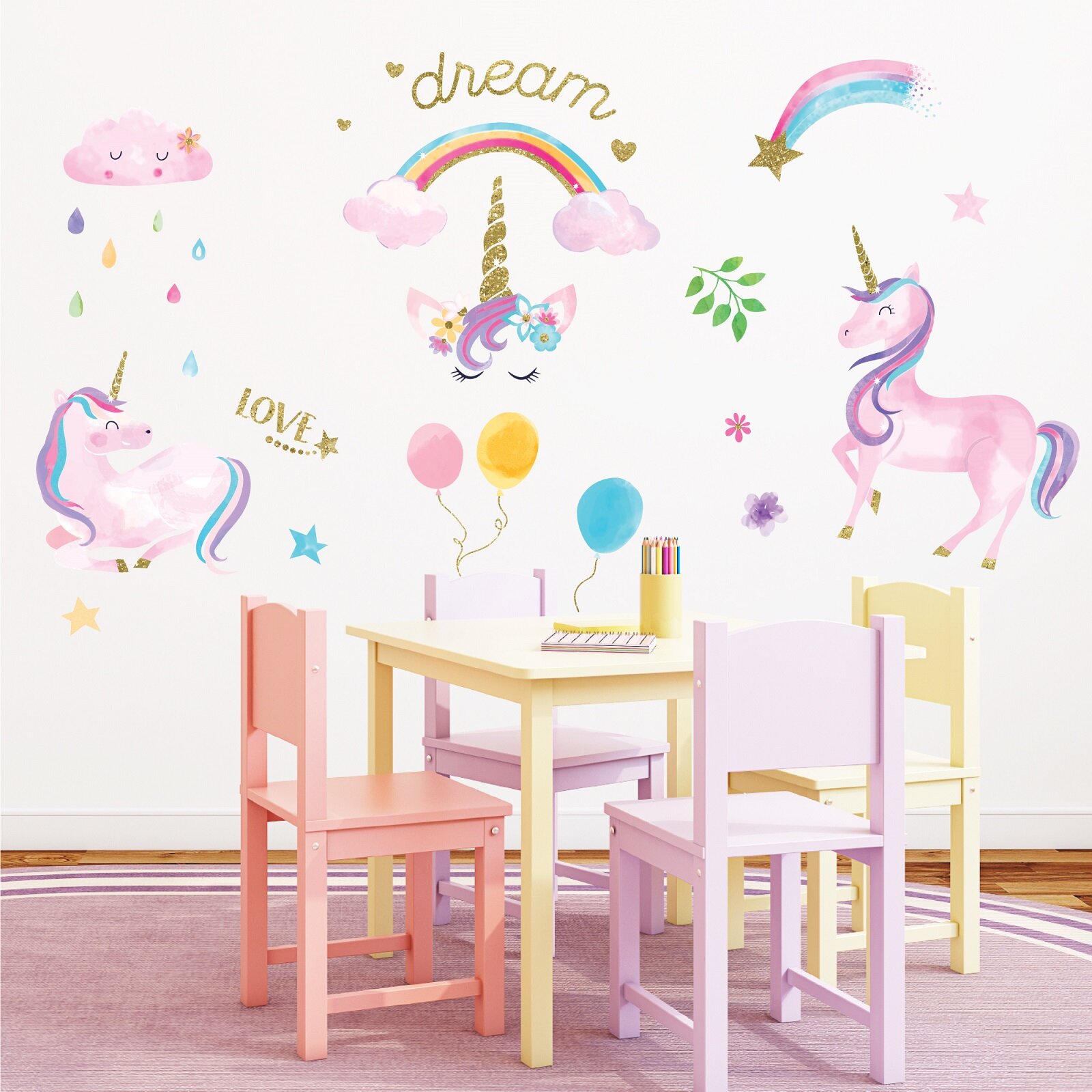 Magical Unicorn wall sticker Personalised any name girls wall art  DECAL DECOR 