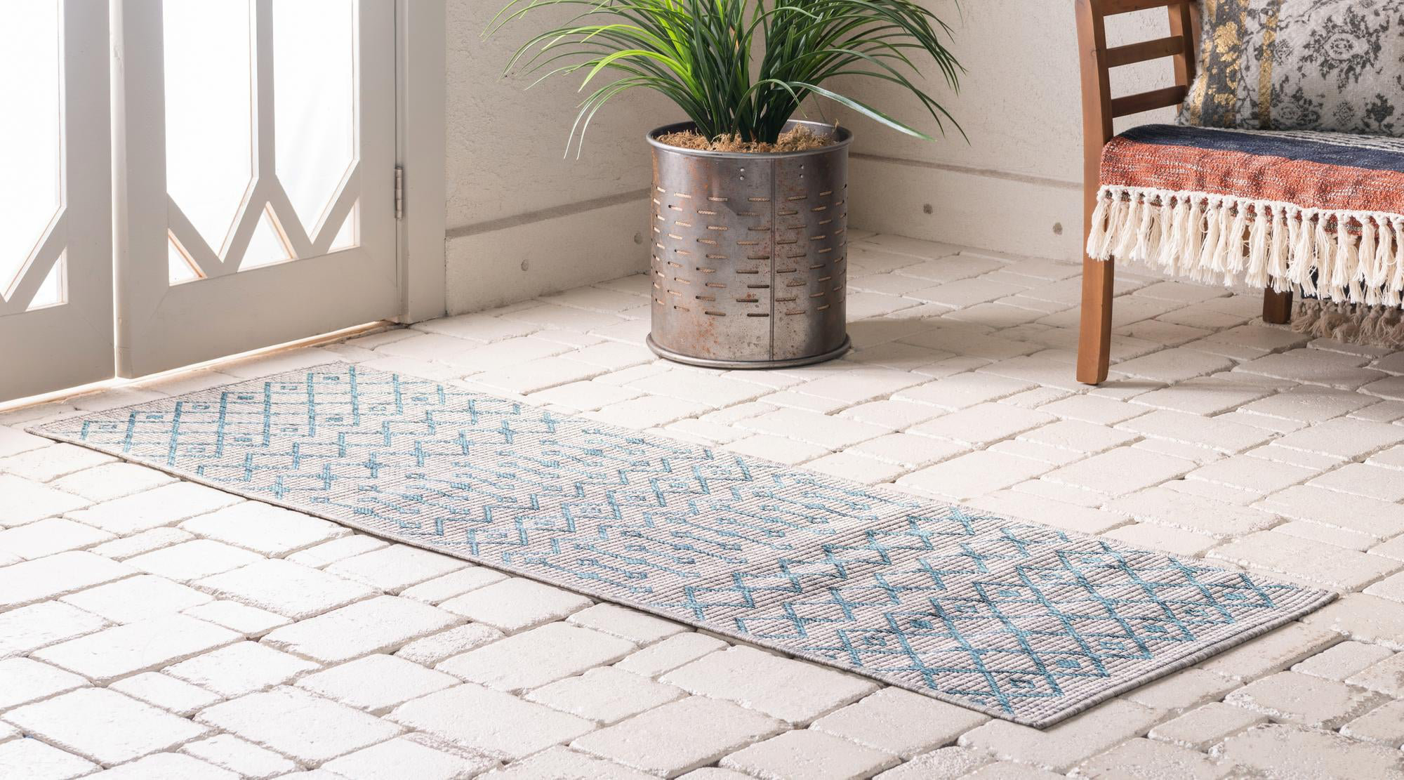 Gracie Oaks Kailani Blue/Gray Indoor/Outdoor Rug & Reviews Wayfair