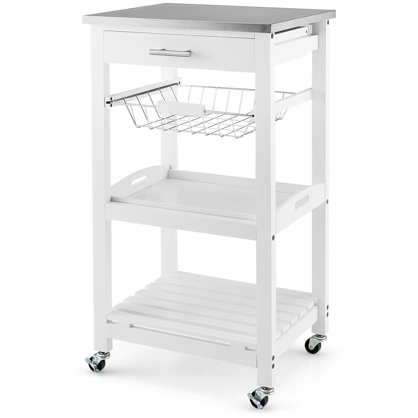 Wildon Home® Rolling Kitchen Island Cart, Storage Utility Serving Cart