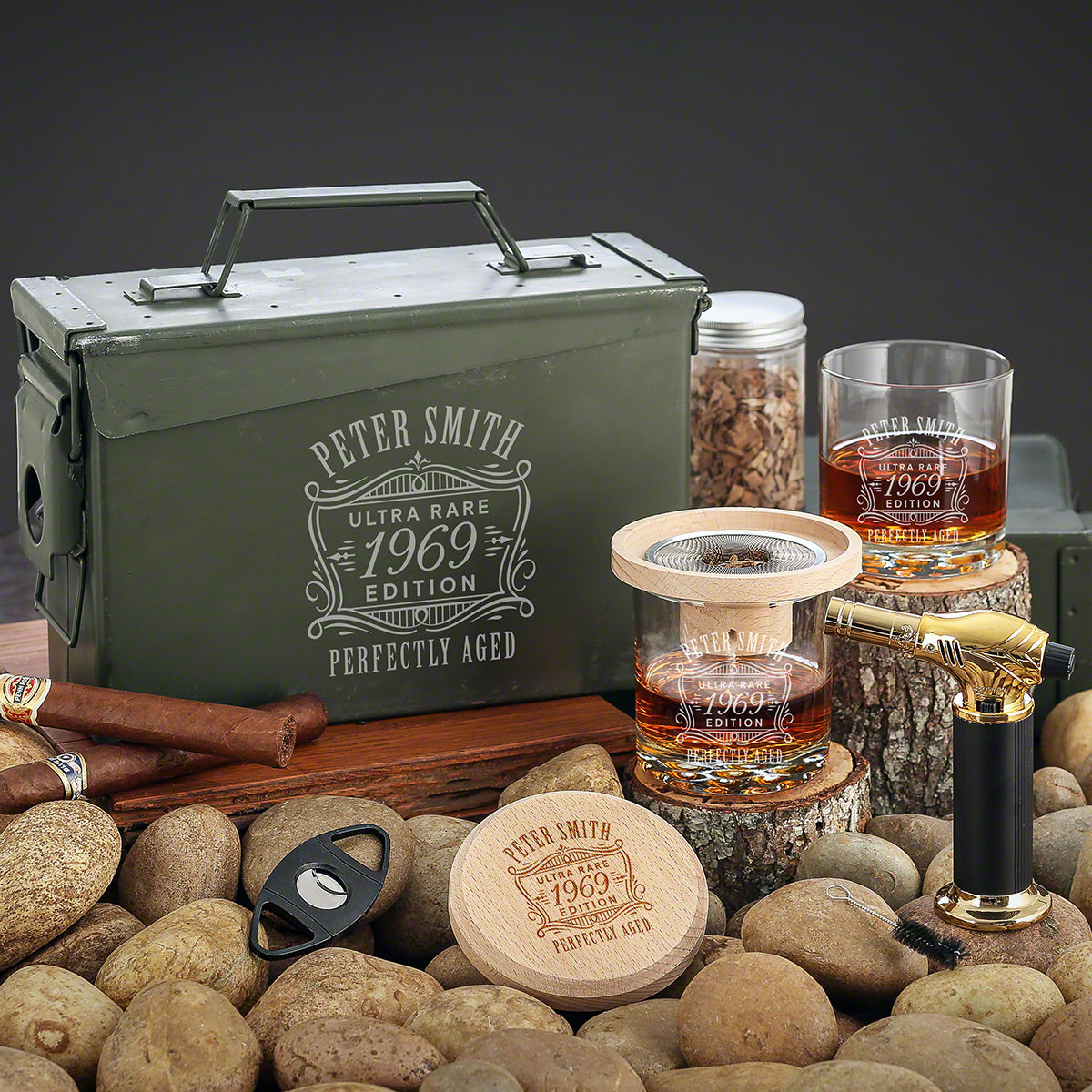 Home Wet Bar Halo Drink Smoker 9 Pc Personalized 30 Cal Set Ultra Rare ...