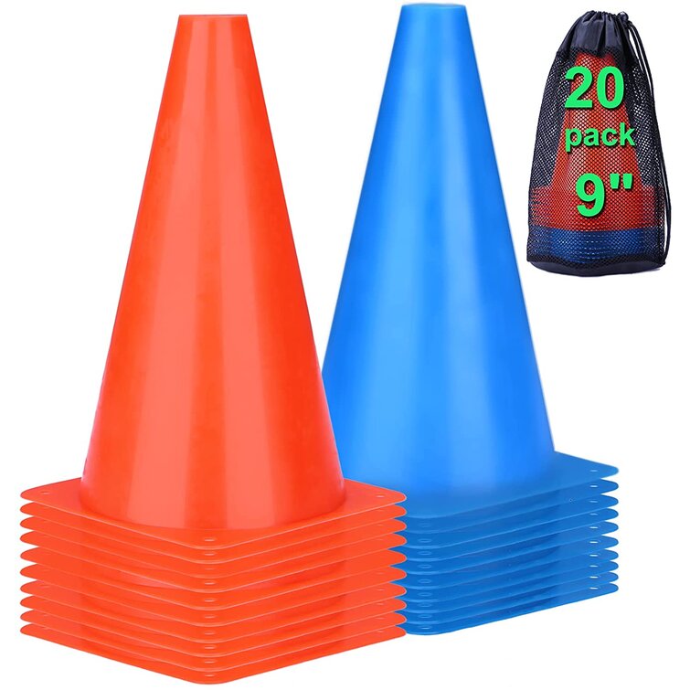 UCC 2 Soccer Training Cones/Field Marker - Ideal for Soccer/Football Hockey Speed Training and All Sports Basketball Pack of 20 