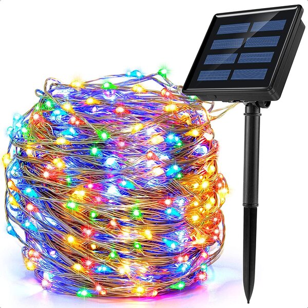 Details about   84cm Solar Power Outdoor Industrial Style Copper Festoon Stake with Wire Lights 