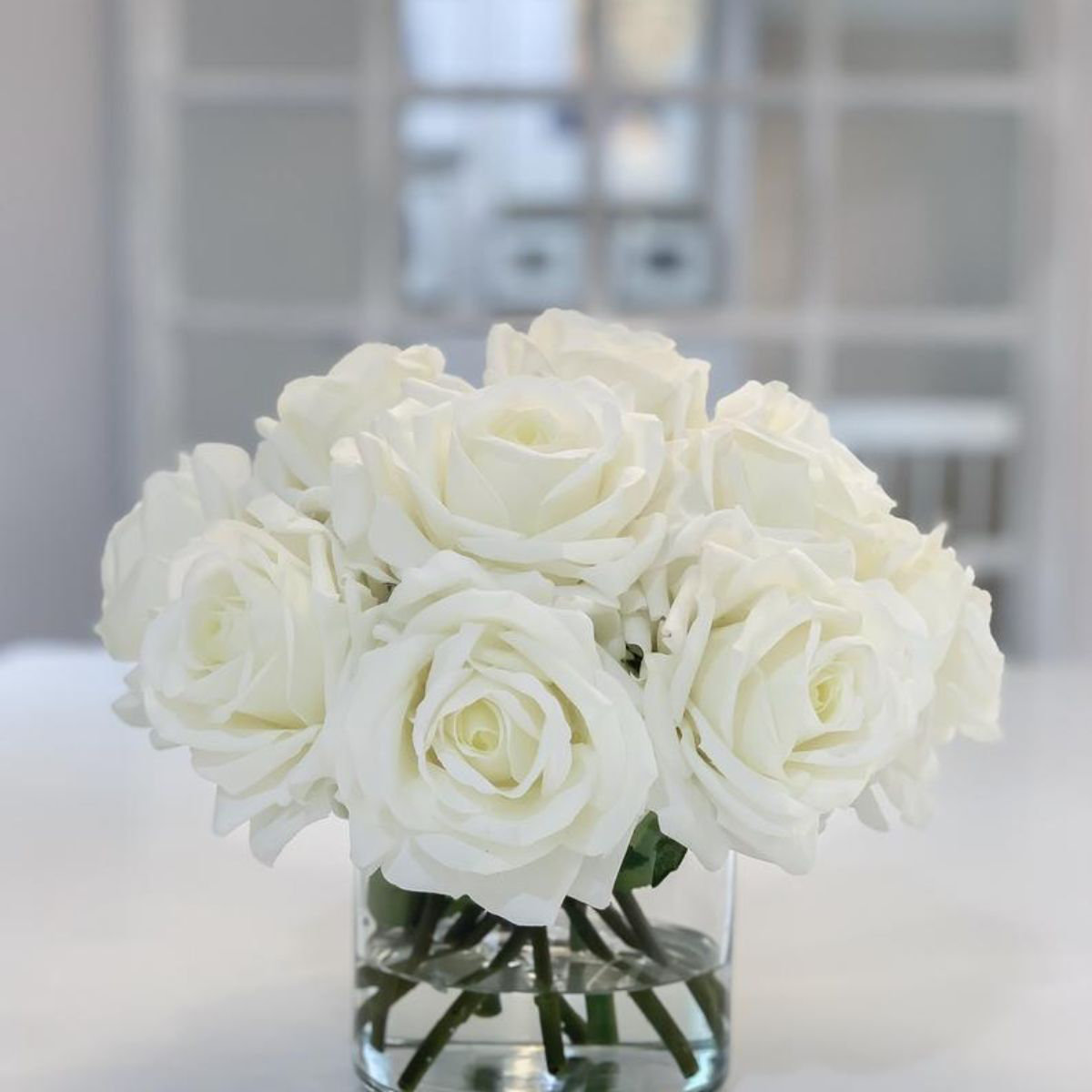 Flovery Large Real Touch Floral Arrangement In Glass Vase Wayfair