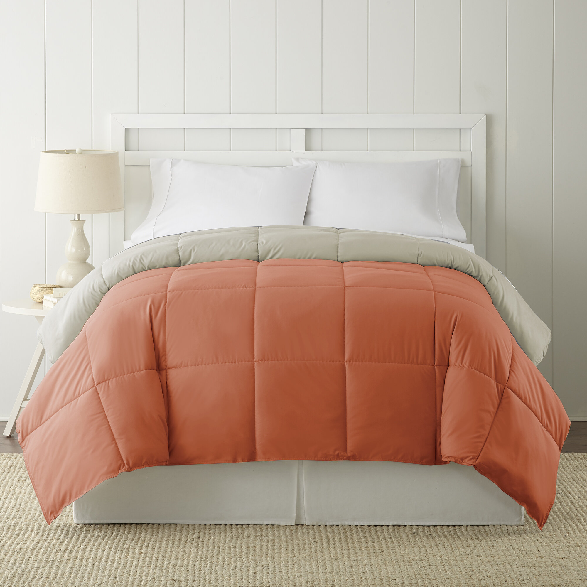 Details about   Tremendous All Season Down Alternative Comforter Orange Solid US Queen Size 