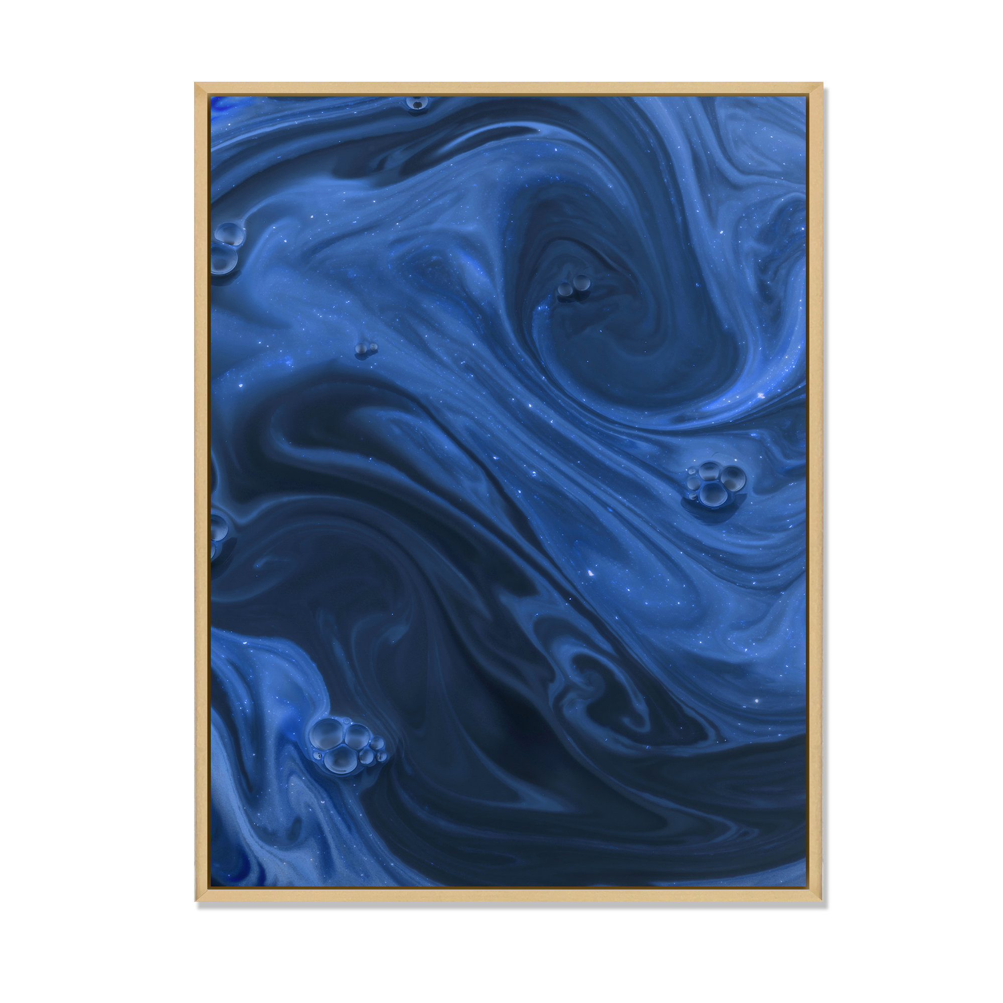 Wrought Studio Abstract Dark Blue Marble Art Abstract Dark Blue Marble