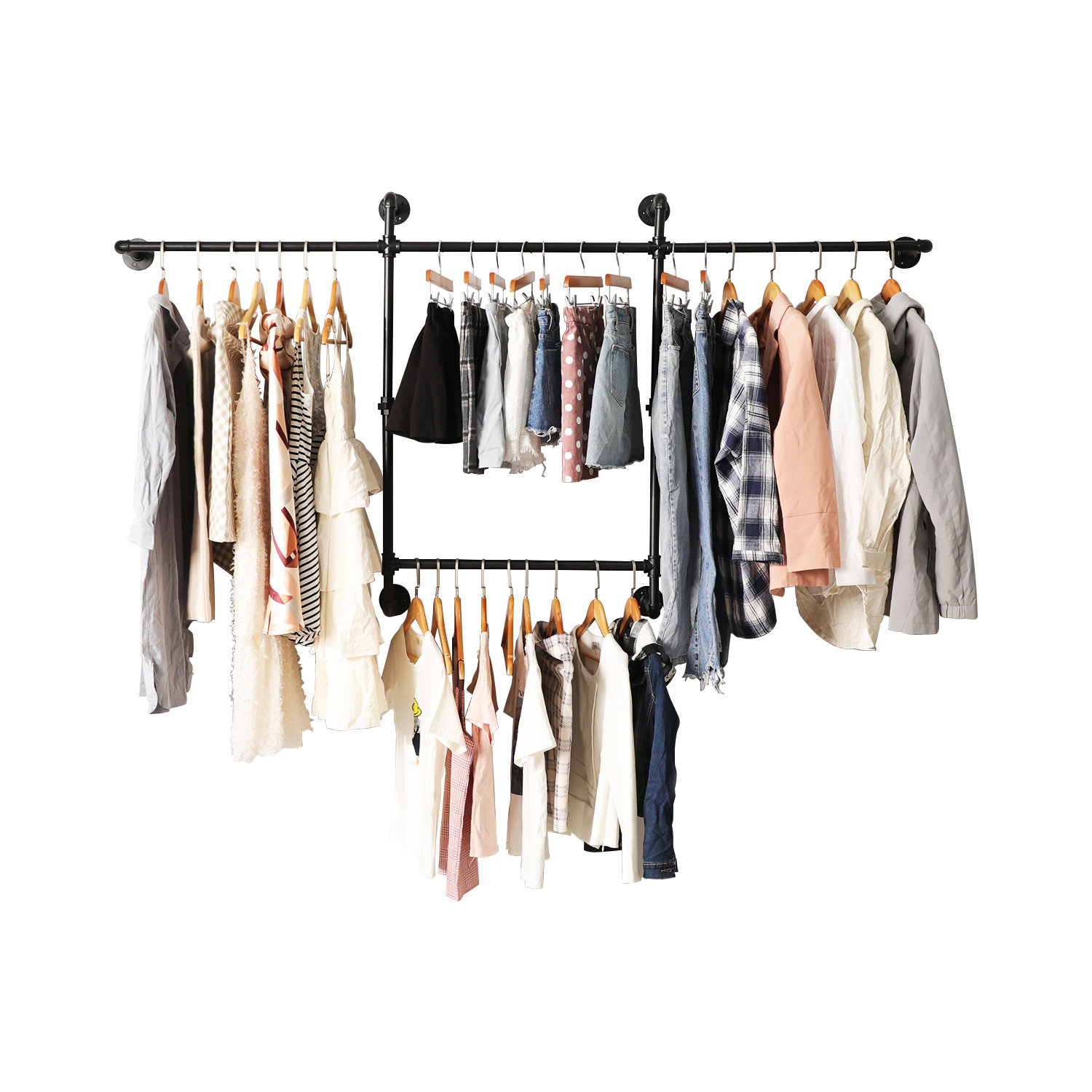 Williston Gotay 82.9'' Wall Mounted Clothes Rack Wayfair