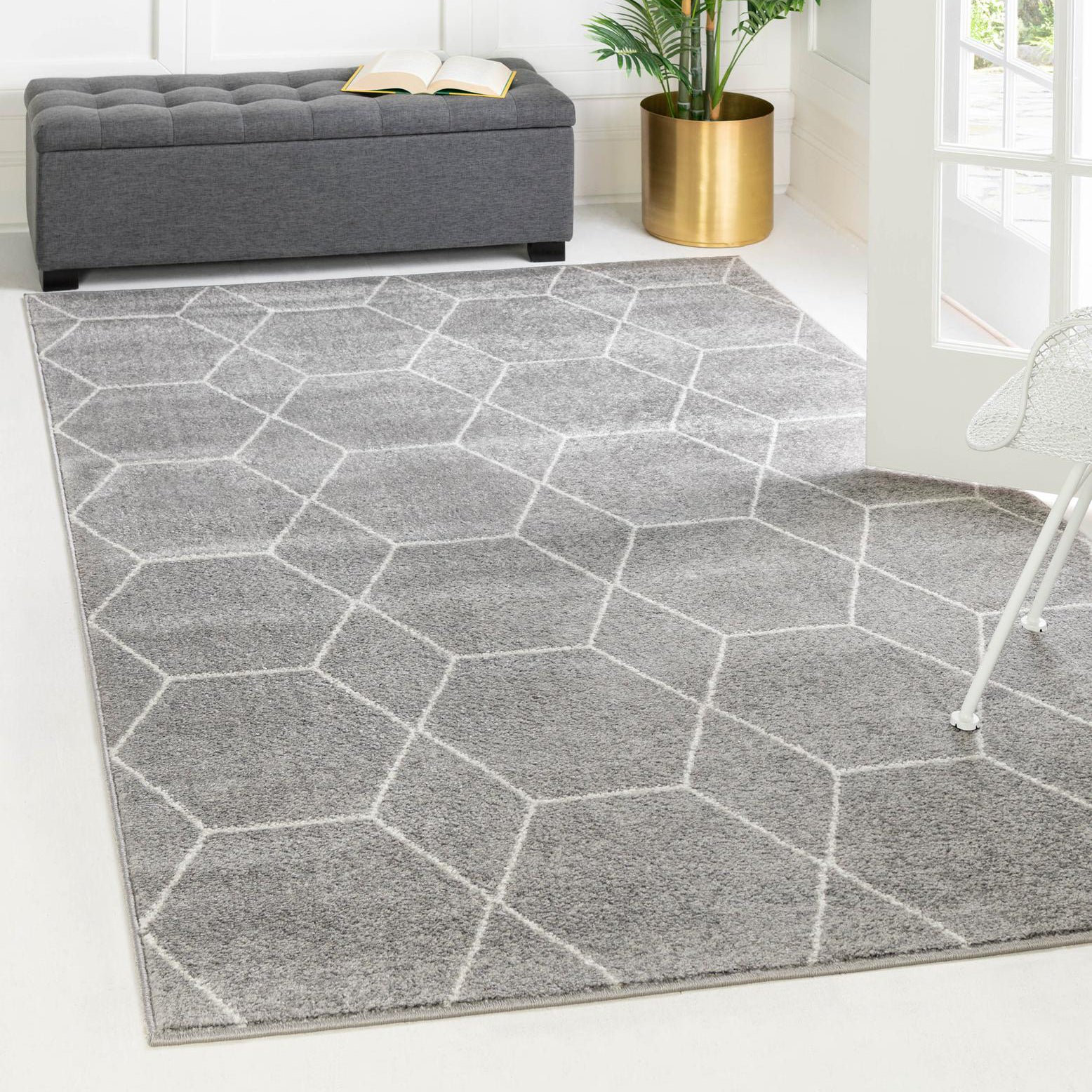 Corrigan Studio® Laussat Geometric Gray Area Rug & Reviews Wayfair