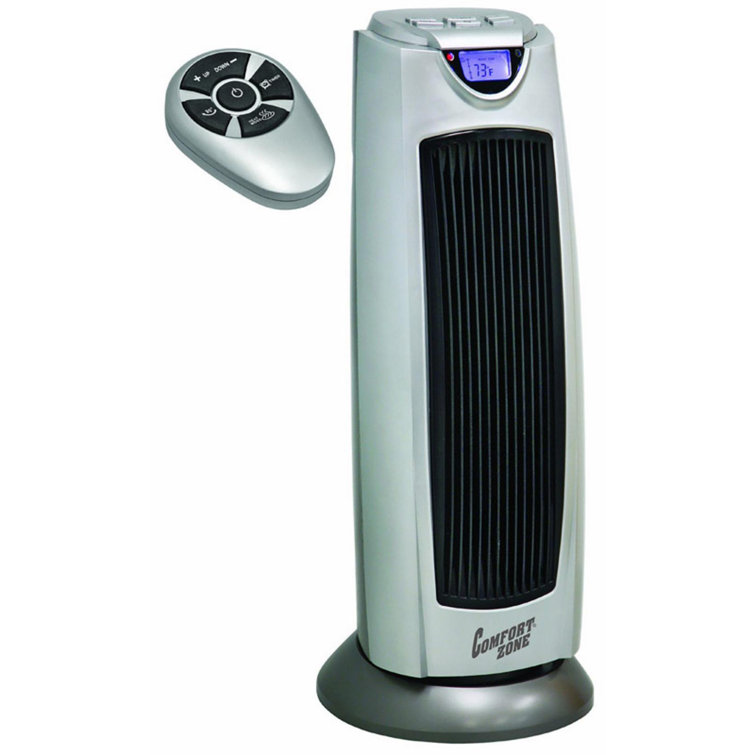 Comfortzone 1500 Watt Electric Tower Space Heater With Remote Included And Digital Display Reviews Wayfair
