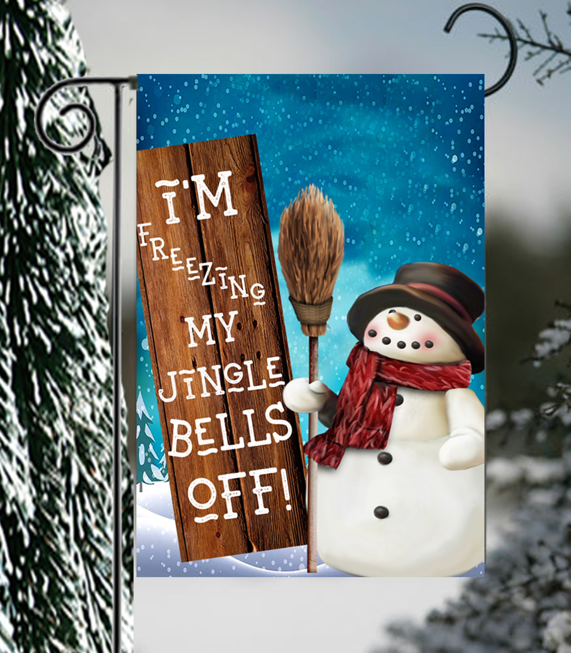 Flags Galore Decor and More Freezing My Jingle Bells off 2Sided Polyester 18 x 12 in. Garden