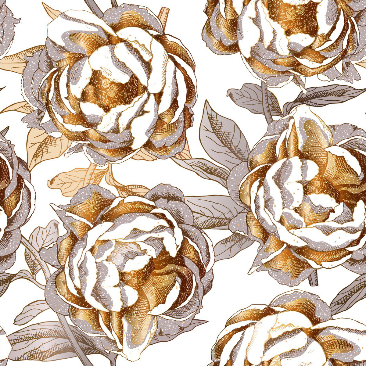Red Barrel Studio® Large Gold Peonies Wallpaper Peel & Stick Floral Wallpaper Wayfair