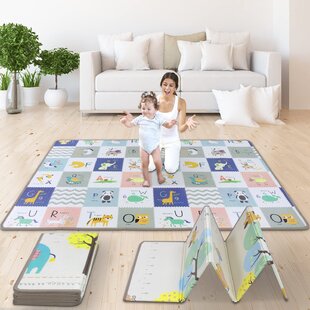 77 x 70 Big Play Mat Extra Large Crawl Mat Reversible Soft XPE Foam Mat for Toddlers Kids Kidsclub 0.6 Foldable Baby Floor Mat Extra Thick Tummy Time Portable Baby Mat Waterproof Infants 