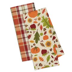 3 Pack DII CAMZ10699 Cotton Thanksgiving Holiday Dish Towels Set of 3 Grateful Asst 