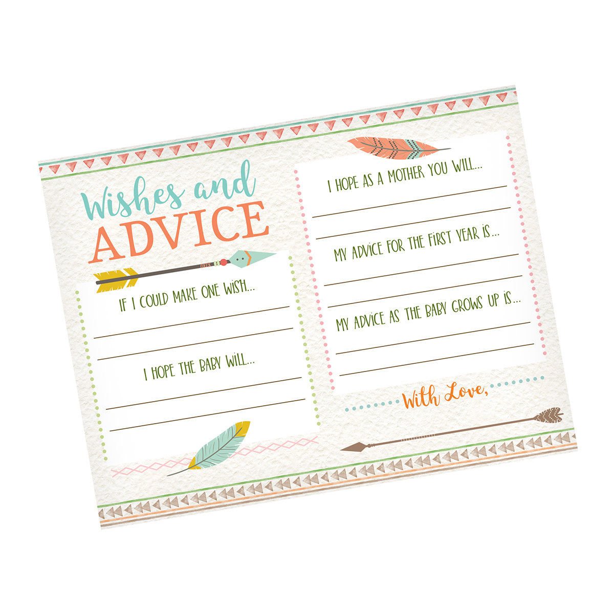 Baby Shower Wishes For Baby The Party Aisle™ Boho Baby Shower Wishes Card | Wayfair