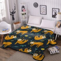 Funny and Cute Smiling Three-Toed Sloth Ultra-Soft Micro Fleece Blanket 60x50 Warm Comfortable Fuzzy Flannel Throw Blanket All Season Bed Soft Living Room Dorm
