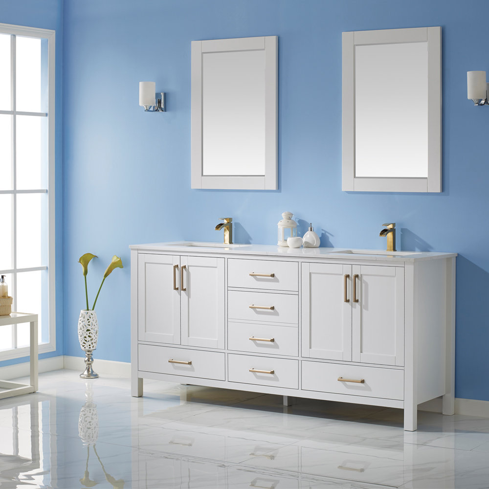 Everly Quinn Ryland 72" Double Bathroom Vanity Set with Mirror Wayfair