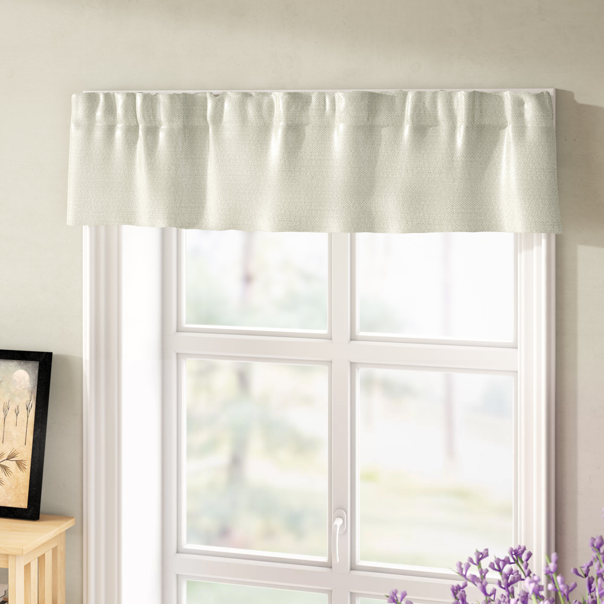Home Solid Color Tailored Textured Window Valance Size Rich Blue 56" W x 14"L 