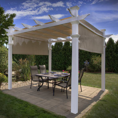 Vinyl Pergola with Canopy 