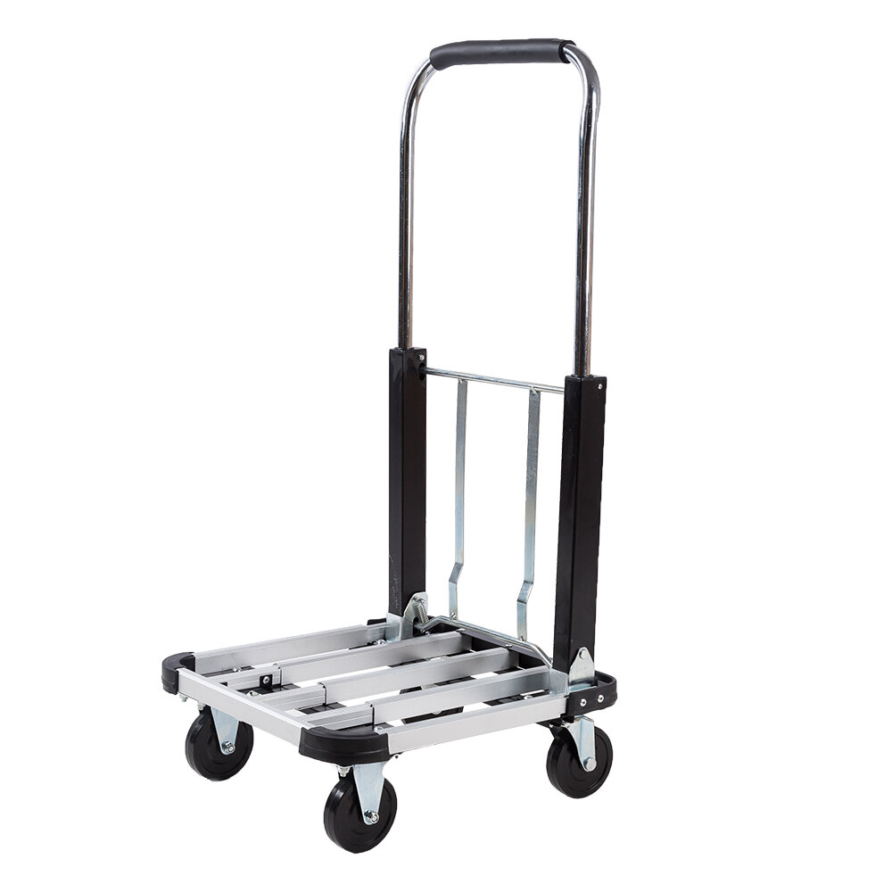 Details about   330Lbs Iron Luggage Cart Platform Hand Truck Warehouse Trolley Moving Dolly Cart 