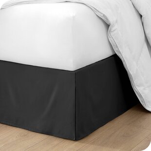 Box Pleated with Split Corners Bed Skirt Classic Tailored Bed Skirt Dark Grey 