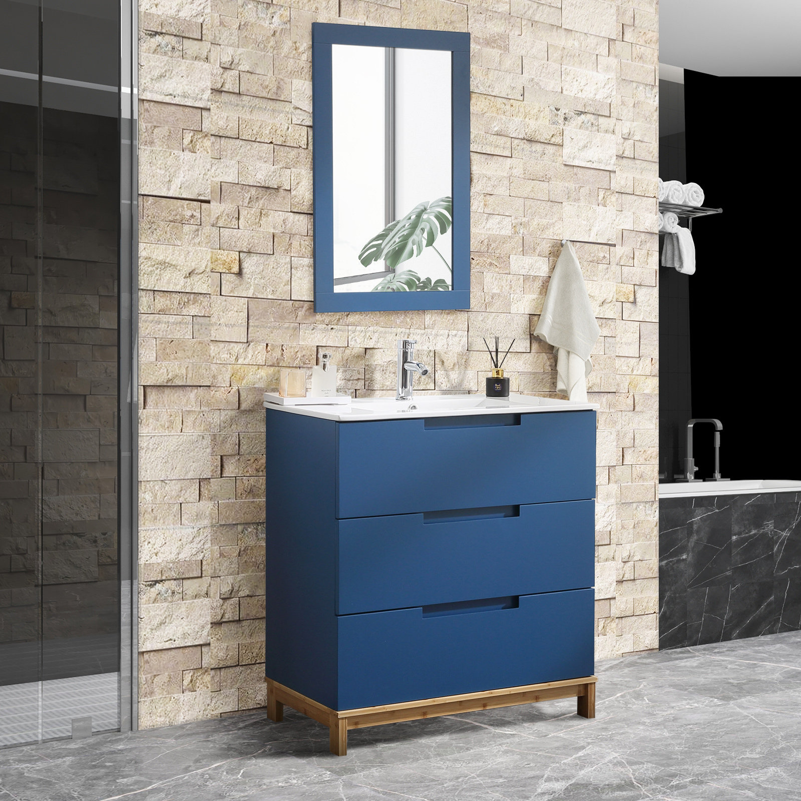 Ebern Designs Teyo 31.9'' Free-standing Single Bathroom Vanity with ...