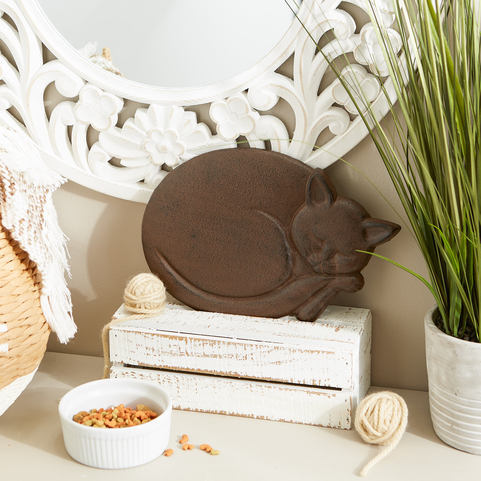 Arlmont & Co. Harmany SLEEPING CURLED CAT STEPPING STONE Wayfair