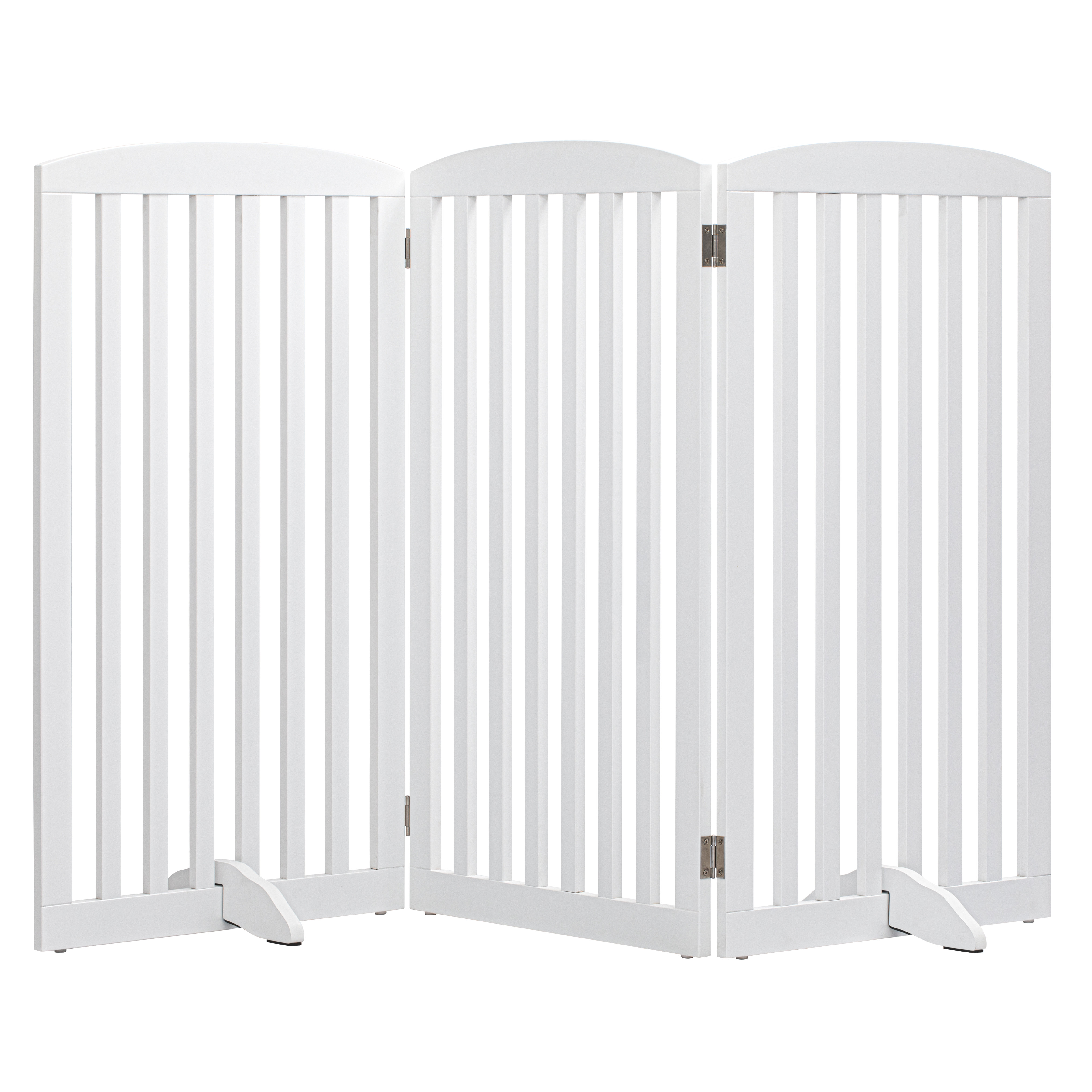 Archie & Oscar™ Jenner 3 Panel 36 Inch Freestanding Foldable Pet Gate,wooden Free Standing Pet