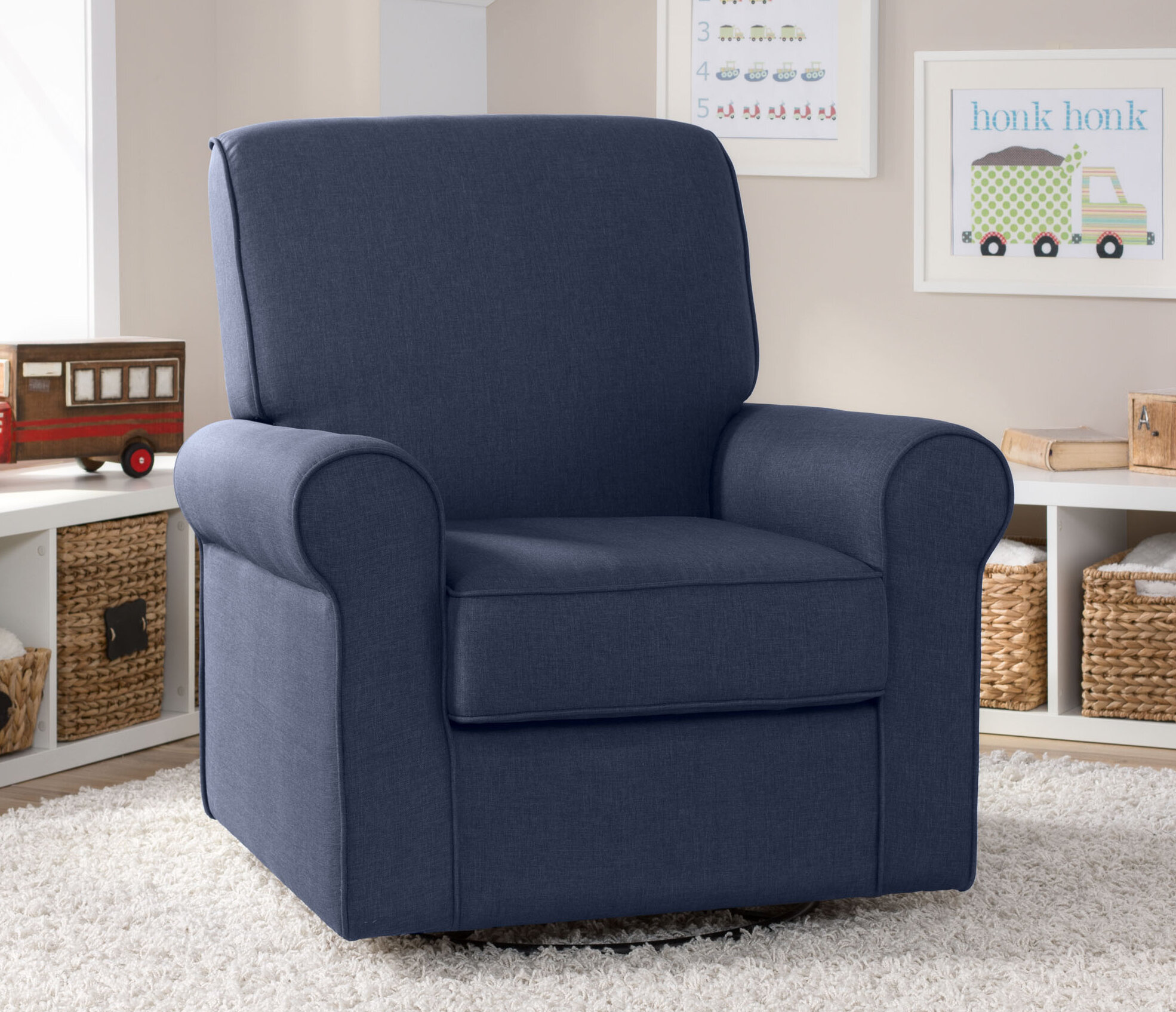 avery upholstered glider