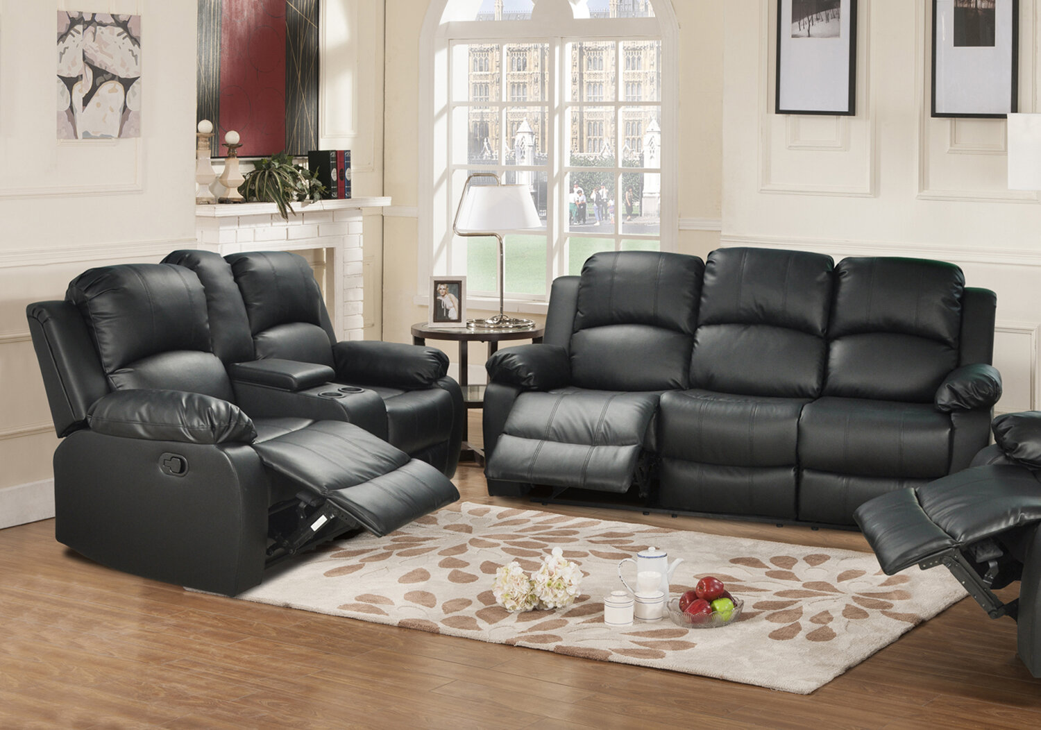 Clarine 2 Piece Faux Leather Reclining Living Room Set