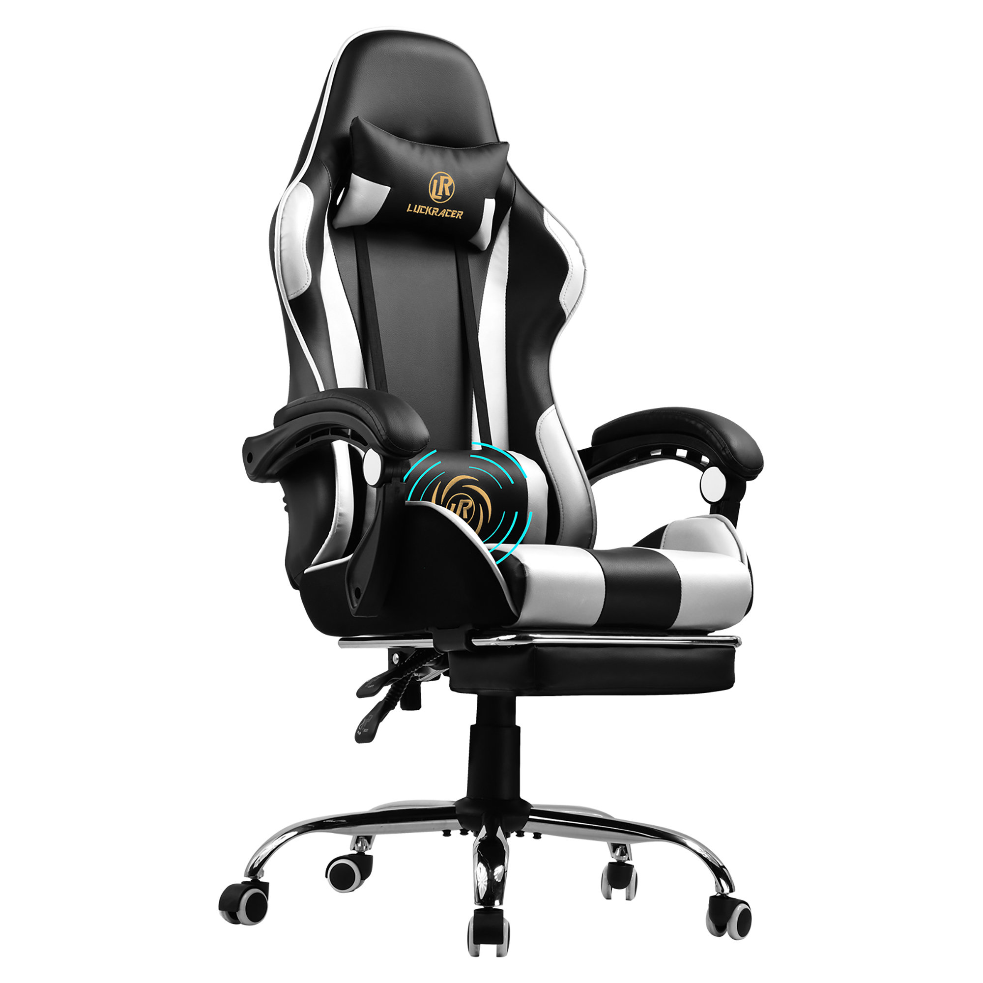 Luckracer gaming chair with footrest Clearance