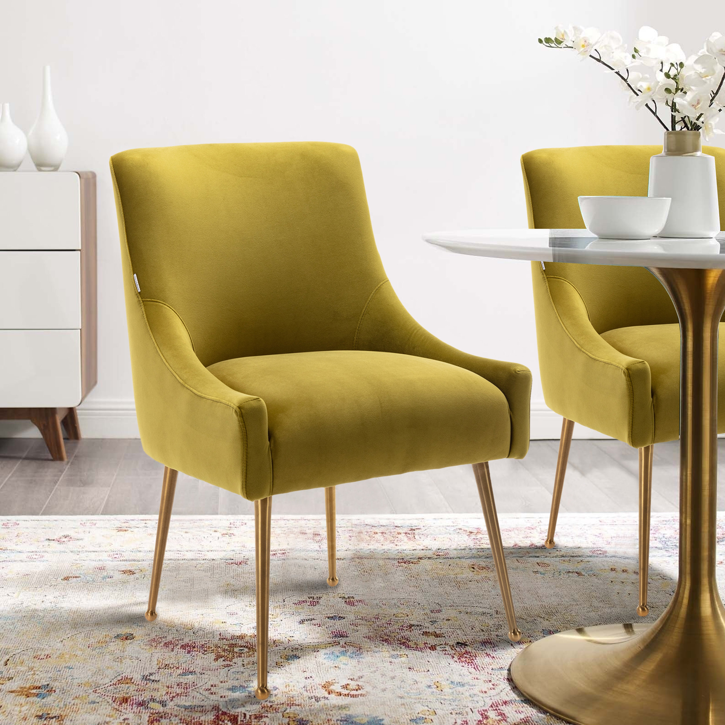 Everly Quinn Surles Velvet Side Chair & Reviews Wayfair