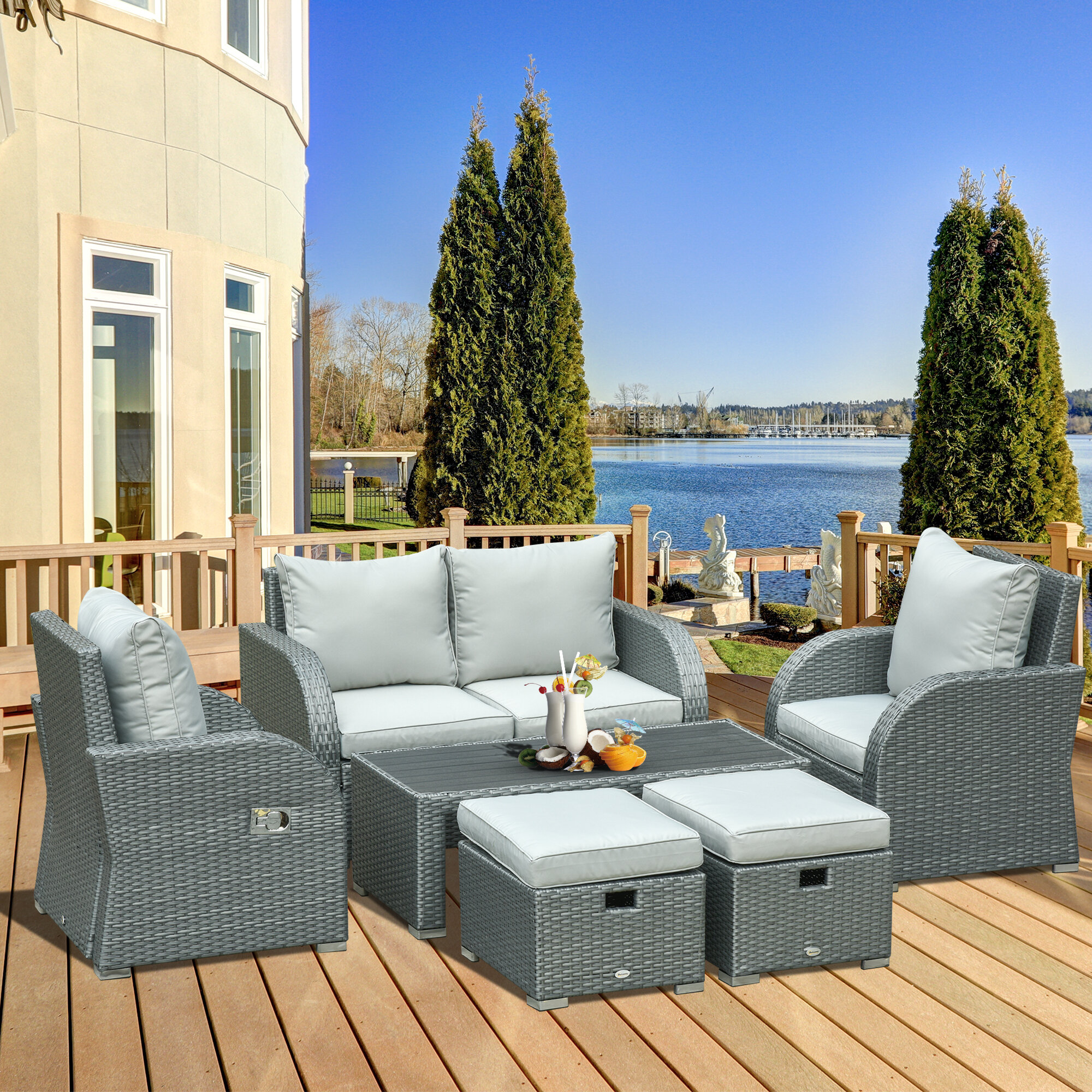 8 person rattan garden furniture