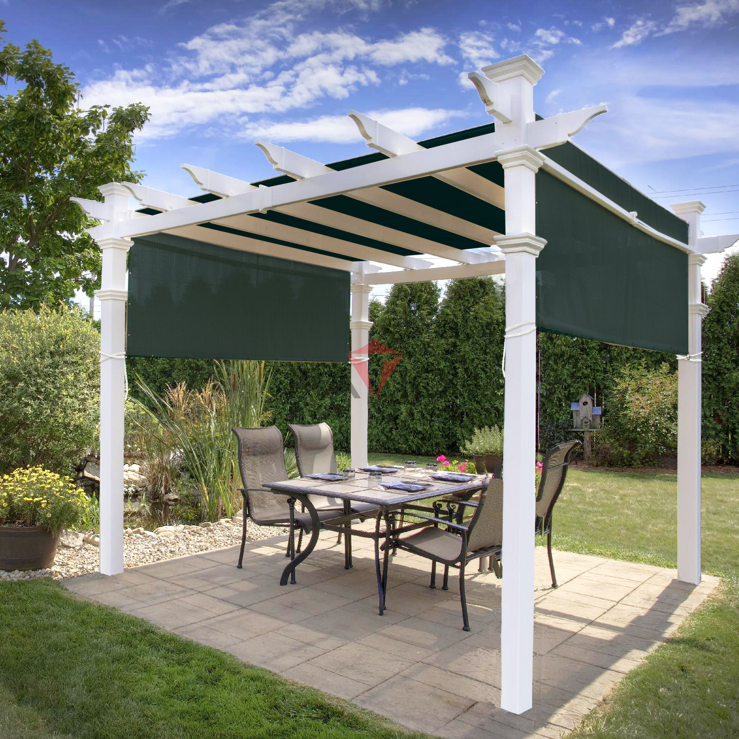 Patio Pergolas Canopy & Gazebos Hemmed Shade Cloth Green 15 X 39