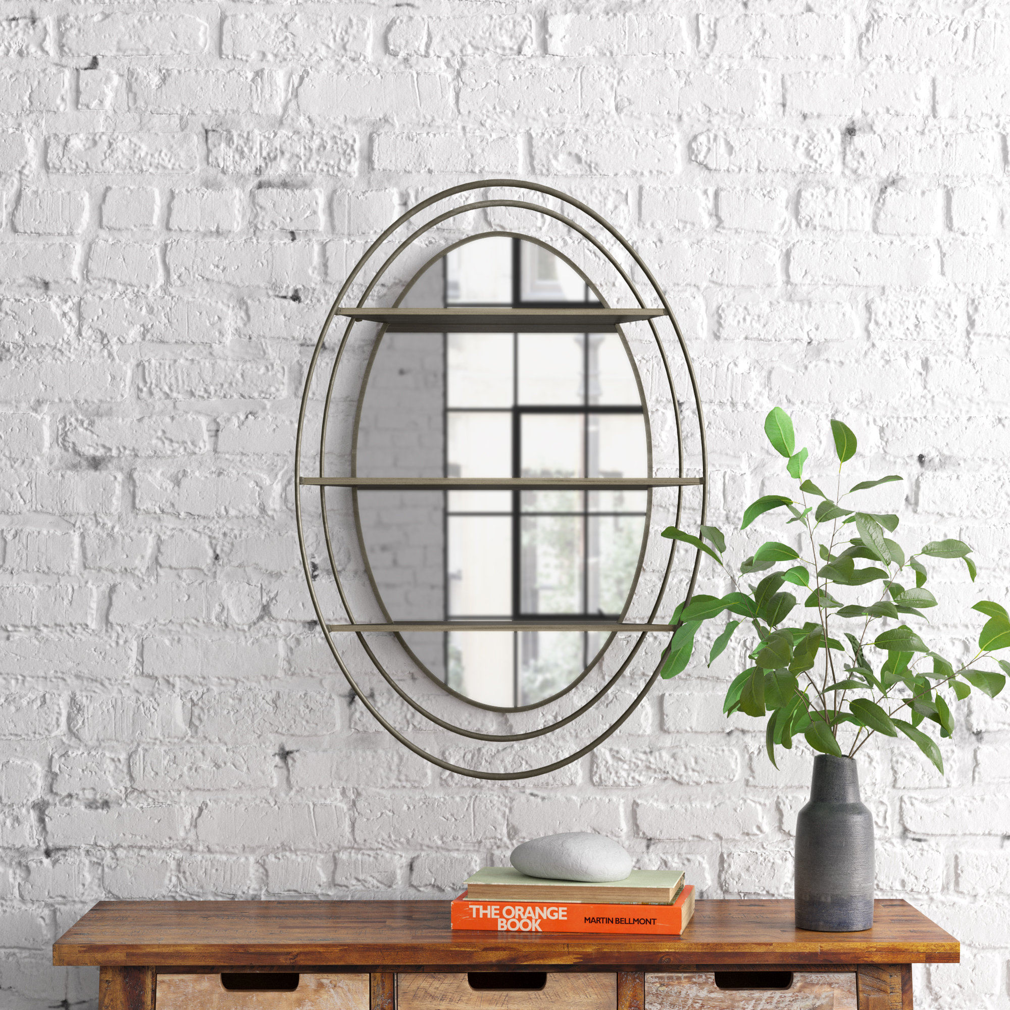 Steelside™ Devin Oval Metal Wall Mirror Wayfair