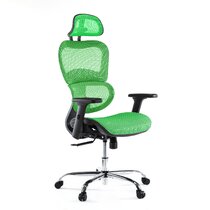 GREEN FABRIC ERGONOMIC POSTURE TASK OFFICE DESK CHAIR WITH ARMS 